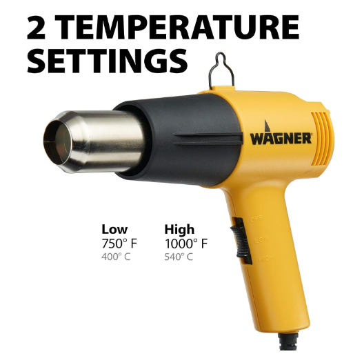 Spraytech Heat Gun with 2 Temperature Settings, 750°F & 1000°F Hot Air Gun for Paint Removal, Shrink Wrap, Adhesives & Plastic Bending
