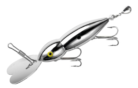 Multi Hook Fishing Lure Chrome Silver Yellow Eye 8 Hooks