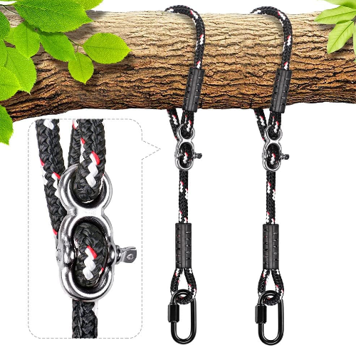 2 Pack Adjustable Tree Swing Straps w/ Carabiners 150cm