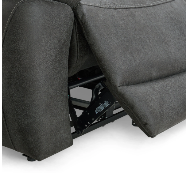 alt=Modern L-shape fabric sectional with power recliners