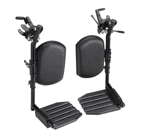 Invacare Wheelchair Legrests, Elevating, Aluminum Footplates, Padded Calf Pads, 1 Pair, T94HAP, Black - Yalz Store