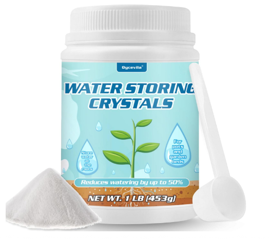 1LB Water-Storing Crystals for Plants – Soil Moisture Retention Polymer with Measuring Spoon – Water Gel for Indoor & Outdoor Gardening - Yalz Store