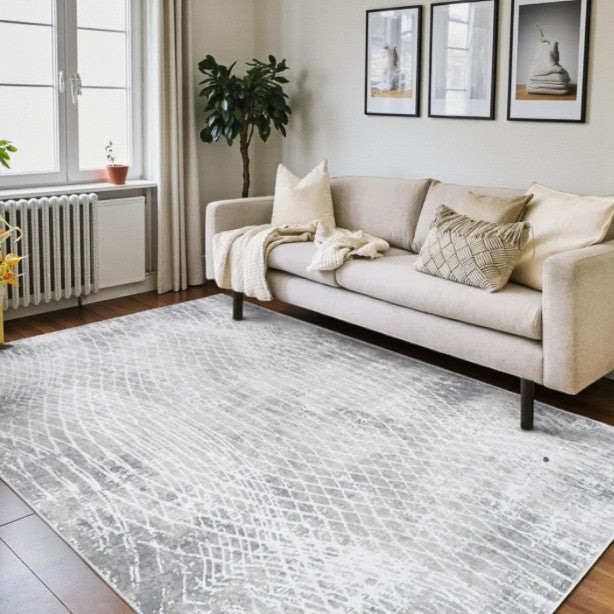Modern Distressed Gray Area Rug 7 ft. 10 in. × 10 ft – Limited Time Offer – Free Shipping USA - Yalz Store