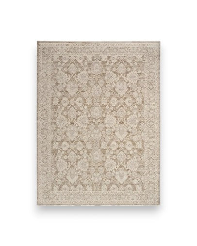 Vintage Ivory Mocha Area Rug – 10' × 13' – Classic Woven Design - Yalz Store