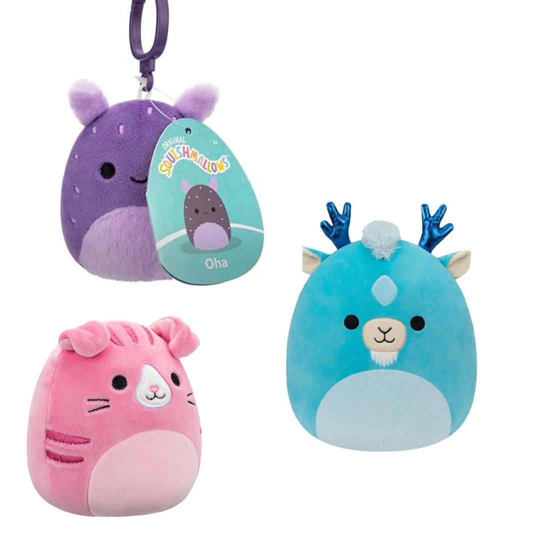 Original Squishmallows Set – Clip-On Plush Toys by Jazwares