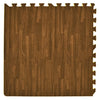 Walnut Wood Grain Anti-Fatigue Puzzle Floor Mats, 12" x 12"
