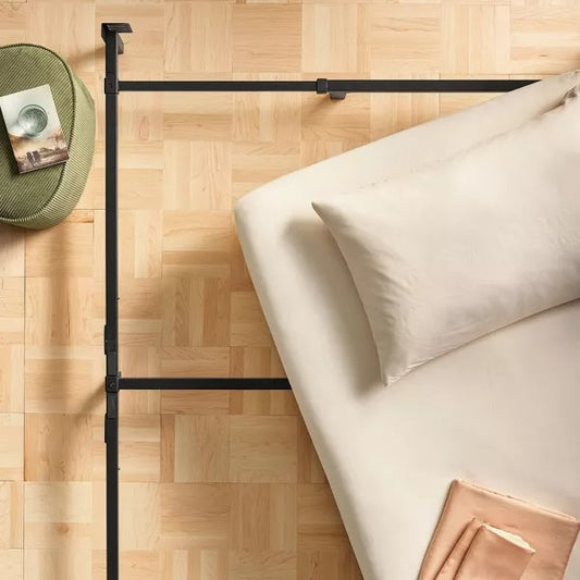 Adjustable Metal Bed Frame Black - Room Essentials: Queen, Full, Twin Sizes, with Center Beam Support