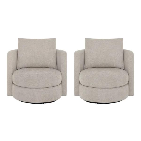 Thomasville Davos Swivel Chairs, 2-pack