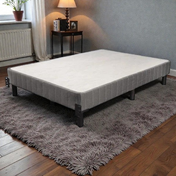 7 Inch Metal Platform Bed Frame with Headboard Brackets and Removable Legs – Queen / King - Yalz Store