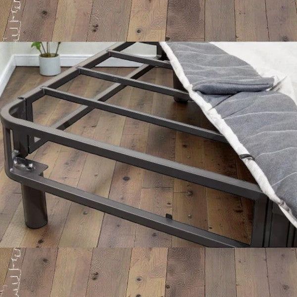 7 Inch Metal Platform Bed Frame with Headboard Brackets and Removable Legs – Queen / King - Yalz Store