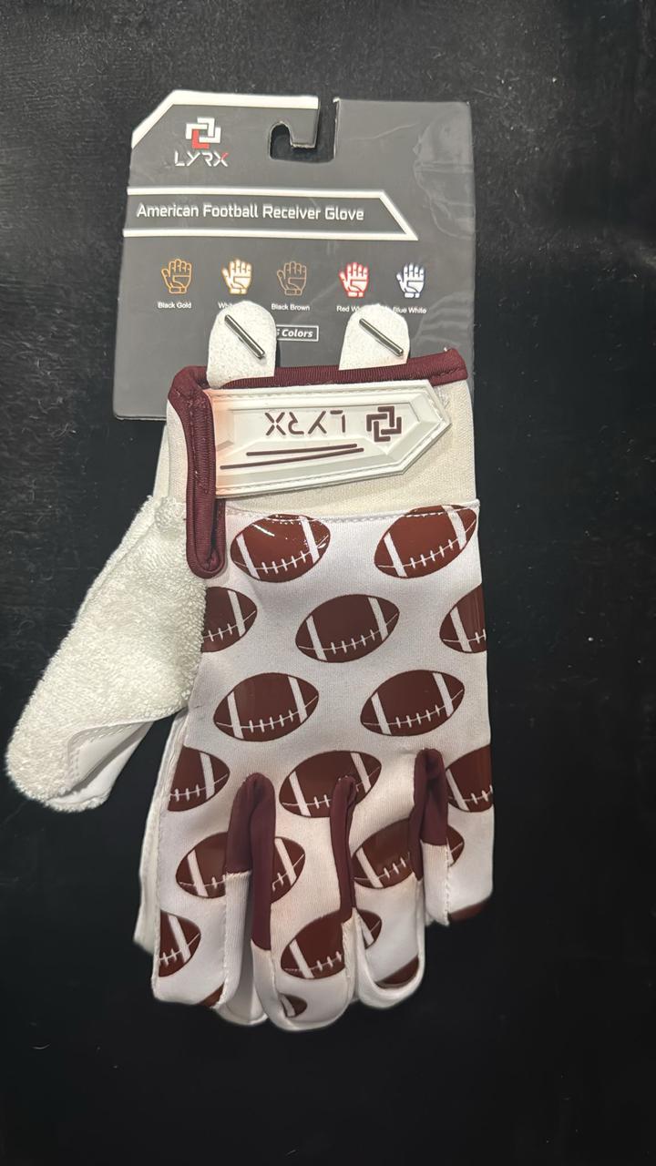 Kids Football Receiver Gloves – Sticky Grip Youth Sports Gloves for Boys & Girls, Comfortable Stretch Fit, Size L (6.5")