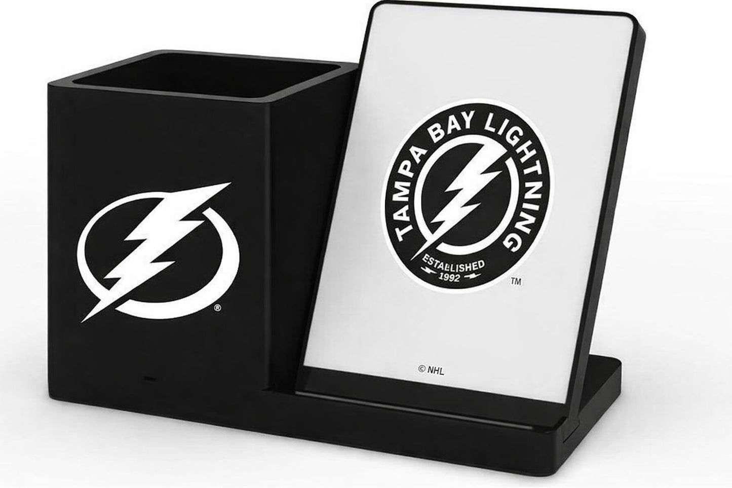 Wireless Phone Charger & Desktop Organizer, Fast Charging Stand with Storage Compartment, Black – 1 Pack - Yalz Store