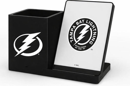 Wireless Phone Charger & Desktop Organizer, Fast Charging Stand with Storage Compartment, Black – 1 Pack - Yalz Store