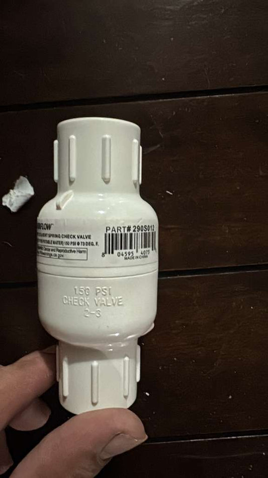 High-Performance 1/2-Inch PVC Inline Spring Check Valve - 150 PSI Non-Return Valve for Potable Water