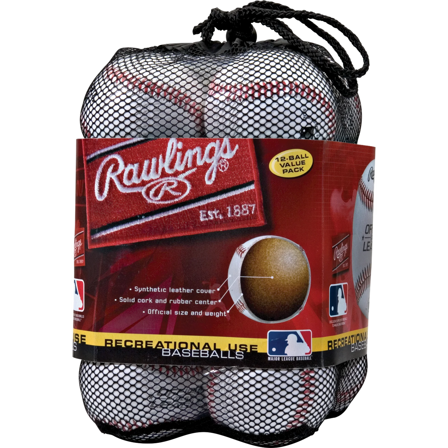 Rawlings | Official League Recreational Use Practice Baseballs | Youth | Bag of 12 | OLB3BAG12 | 12 Count