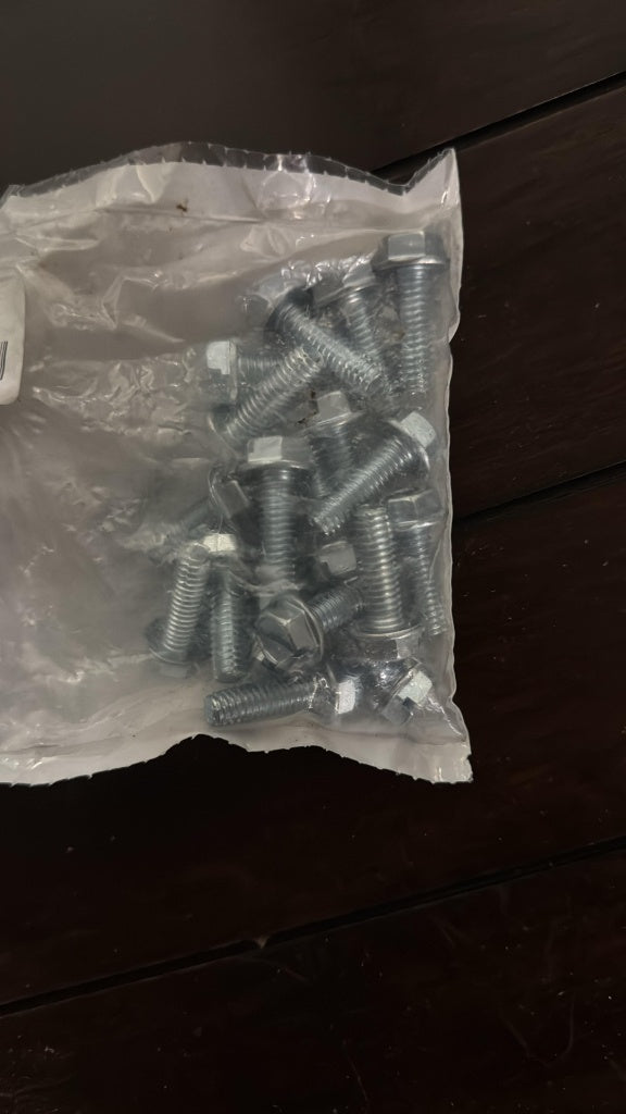 5/16-18 x 1" Slotted Hex Washer Head Thread Cutting Screws – Zinc-Plated Steel, 25-Pack