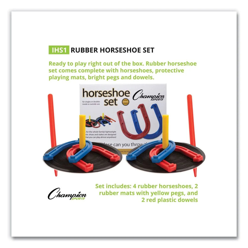 Champion Sports Indoor/Outdoor Horseshoe Set Red
