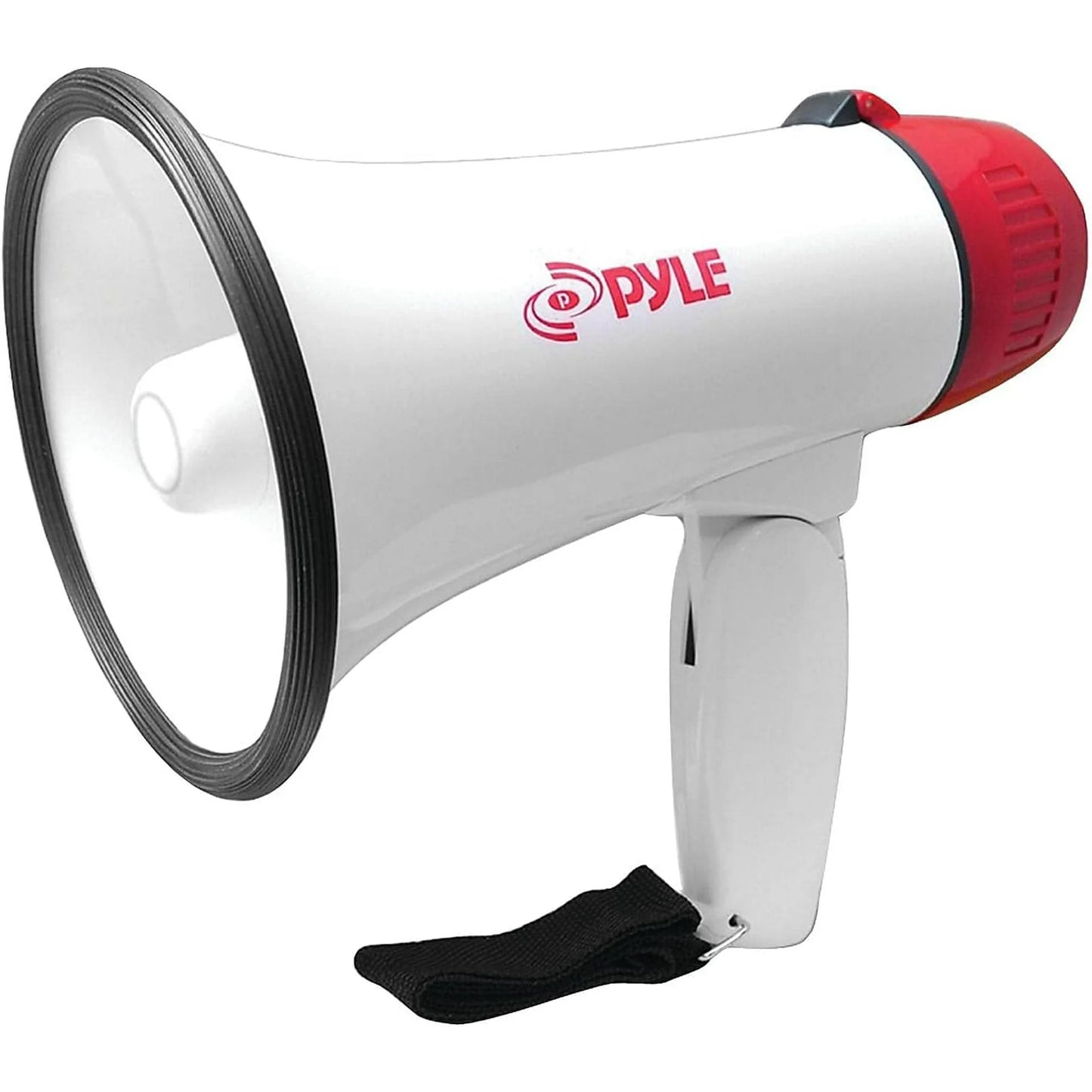 Pyle 20W Megaphone Bullhorn - 5.4'' x 8.6'' Portable Megaphone, Projection Range Up to 800 Sq. Yards, Voice Talking & Siren Alert, Shoulder Strap, Battery Operated, (White)