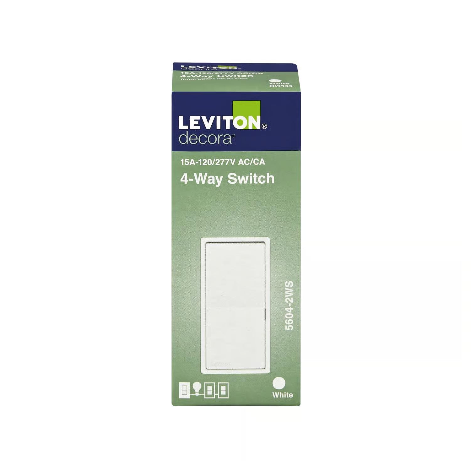 Premium 4-Way In-Wall Rocker Switch - 15A 120/277V AC Commercial Grade Light Switch, White Finish - Yalz Store