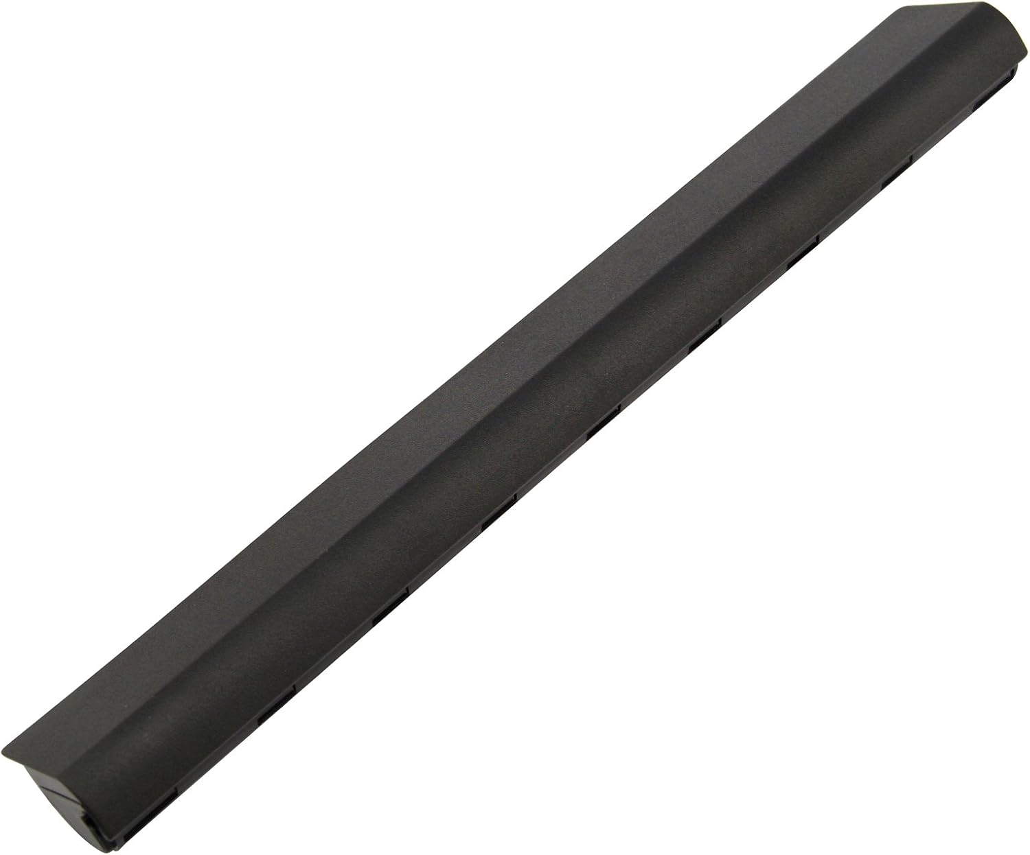 Black plastic strip on a white background