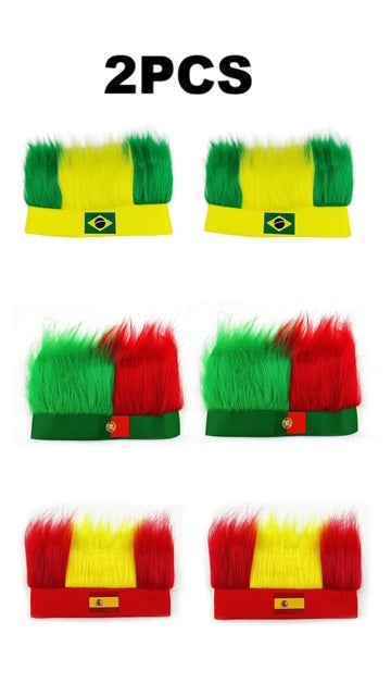 World Cup 2026 Fan Wig Headband Set - 2PCS Soccer Party Hair Accessories for Portugal