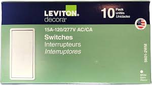 15A Decorative Single-Pole Wall Switch 10-Pack – Modern Residential Light Switches (White) - Yalz Store