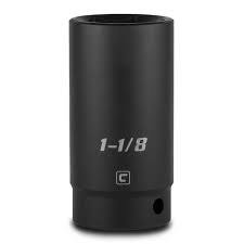 1-1/8" Deep Impact Socket - 6-Point Hex Drive Heavy Duty Steel Tool