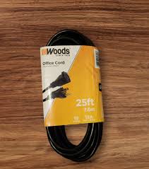 25ft Heavy Duty Office Extension Cord - Durable 3-Prong Power Cable (Black) - Yalz Store