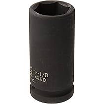 1-1/8" Deep Impact Socket - 6-Point Hex Drive Heavy Duty Steel Tool