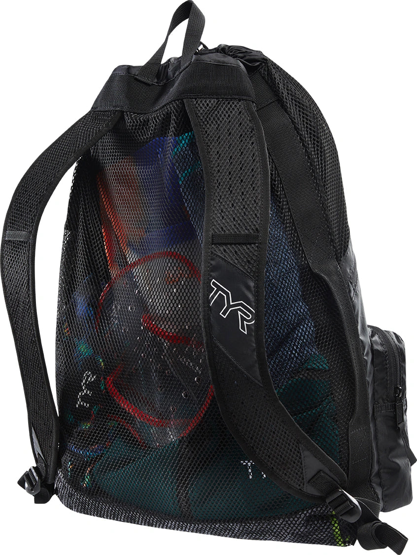 TYR Elite Team Mesh Backpack, Black, one Size