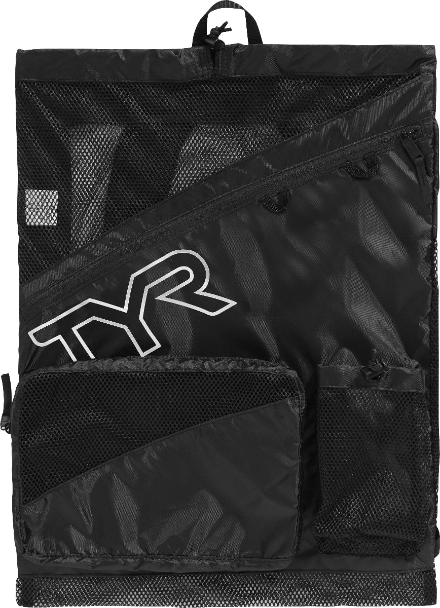 TYR Elite Team Mesh Backpack, Black, one Size