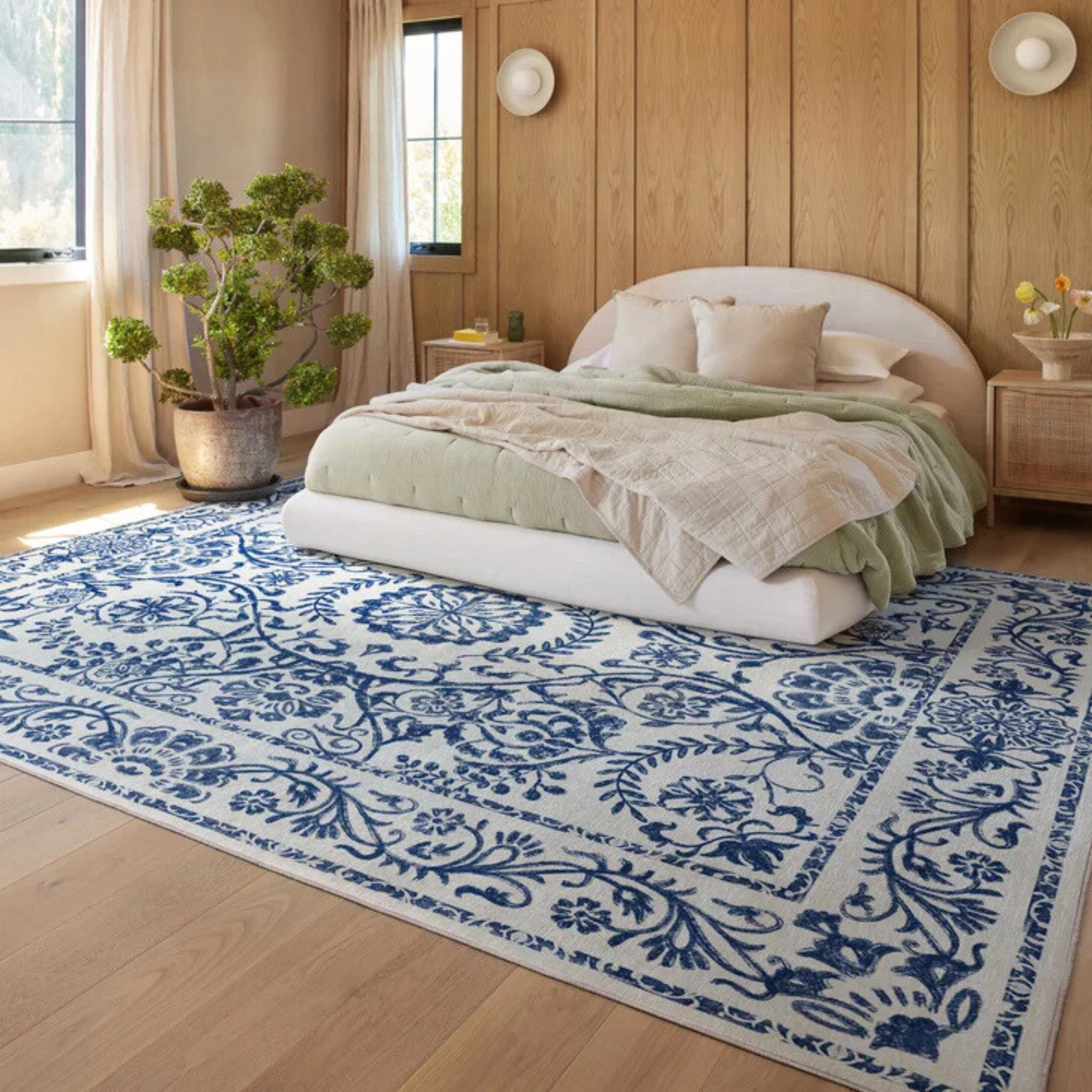 Flatwoven Washable Area Rug, Delphina Design, 8 x 10 ft - Yalz Store