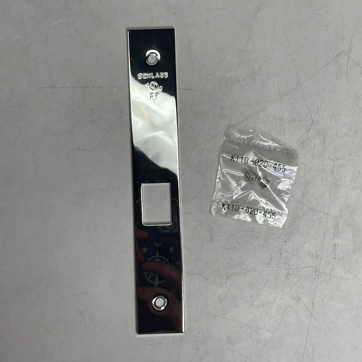 Satin Chrome Armor Front for Door Lock – 1-1/16 Inch Wide, Heavy-Duty Steel