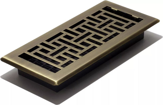 Decorative Floor Register Vent Cover – 4" x 14" Satin Brass Finish