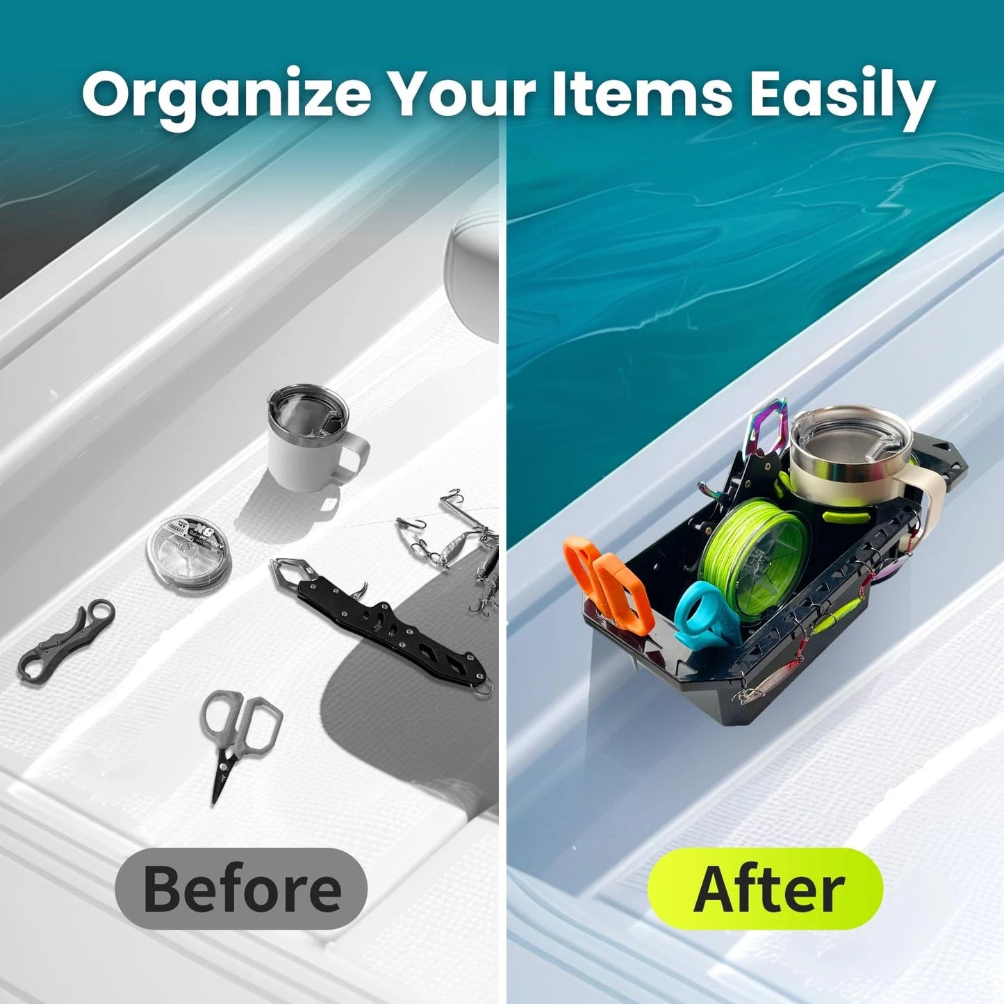 Boat Cup Holder with Rubber Tab, Boat Accessories Boat Storage Organizer Holder Caddy Universal Fit for Jon Boat Bass Boat Marine Kayak Pontoon Canoe, Drill or Adhesive 2 Ways Installation(Black,2PCS)