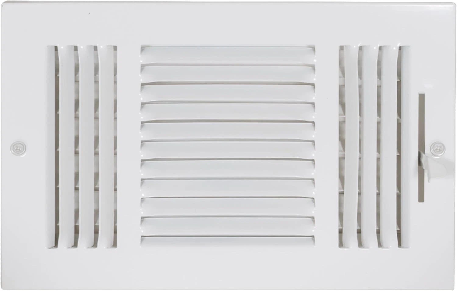 Three-Way Wall/Ceiling Air Vent Register Cover – 10" x 6" (White) - Yalz Store