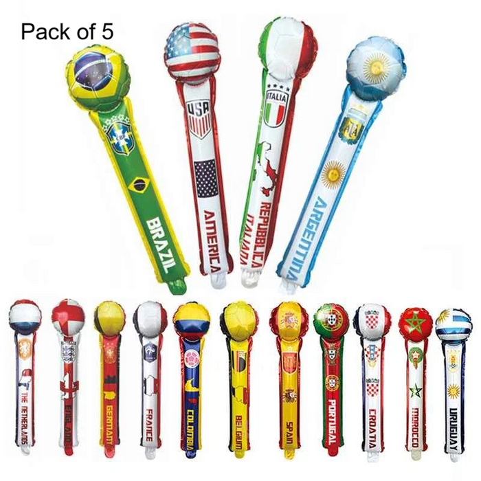 World Cup 2026 Country Flag Cheer Sticks 5PCS Soccer Football Choose Country