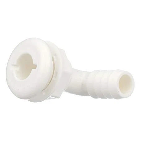 Seachoice 90° Angled Thru-Hull Connector, White, 0.75 Inch