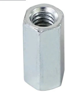 1-8 Coarse Thread Zinc-Plated Hex Coupling Nuts – 3 Piece Bulk Pack