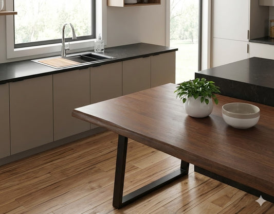 5-Piece Kitchen and Dining Bundle – Kitchen Sink, Pull-Down Faucet, Mahogany Dining Table, Hickory Flooring, Hand Soap - Yalz Store